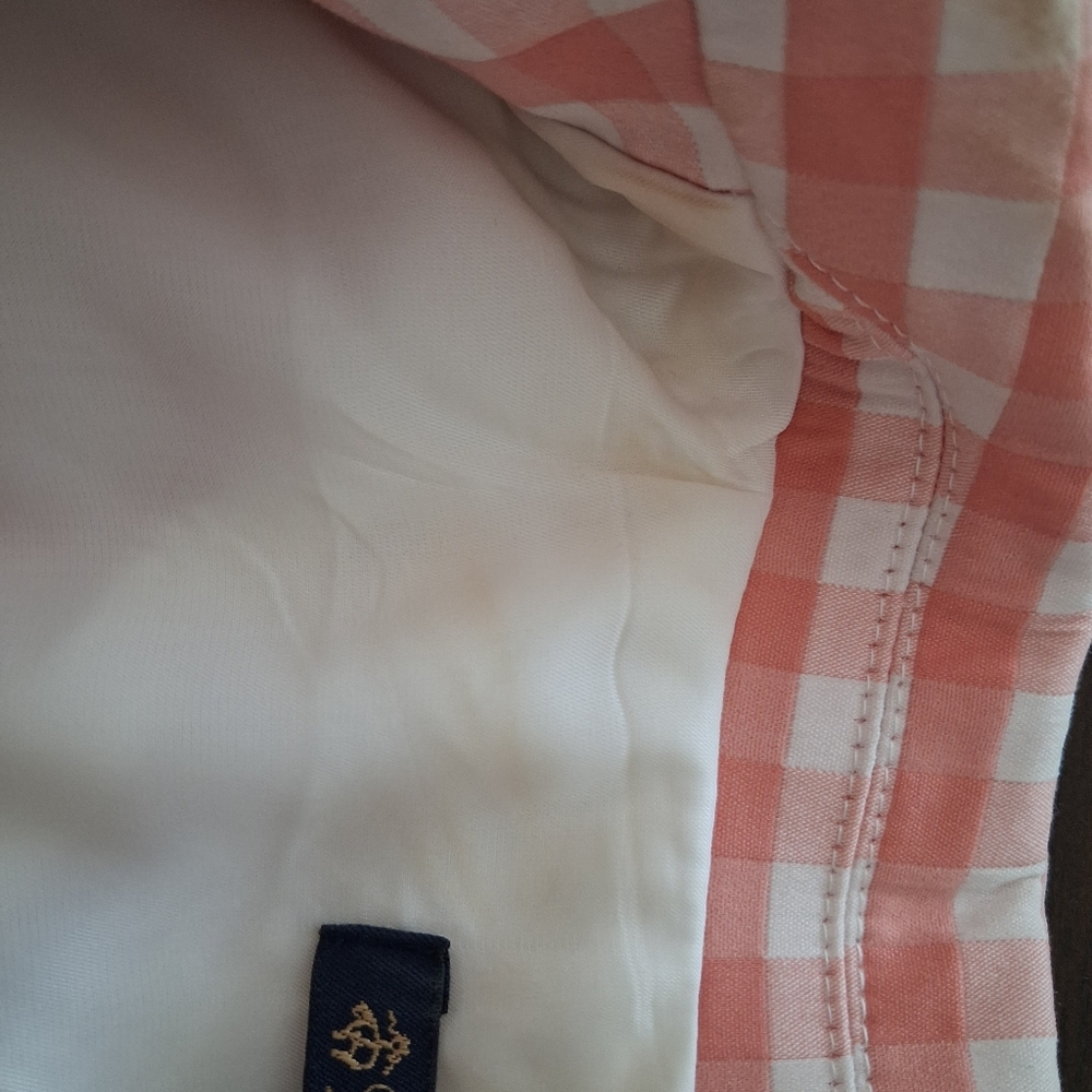 Brooks Brothers Peach Gingham 3 Piece Suit Set - Picture 10 of 16